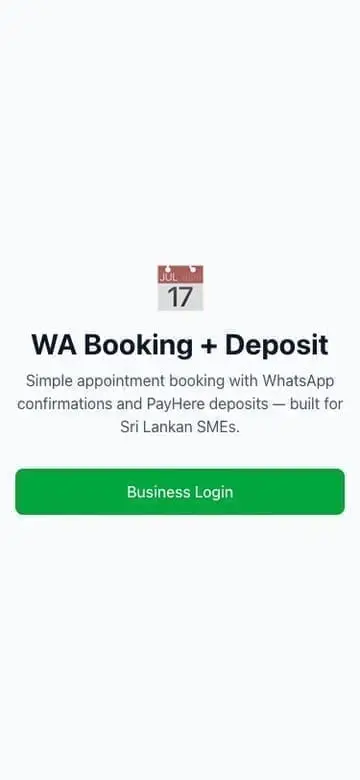 Book on WhatsApp app screen