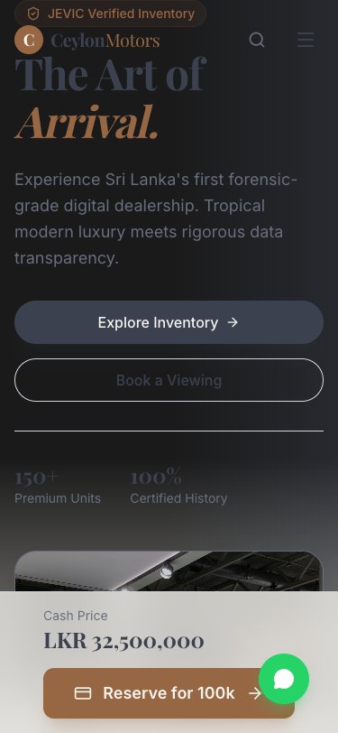 Ceylon Motors — Digital Dealership mobile view