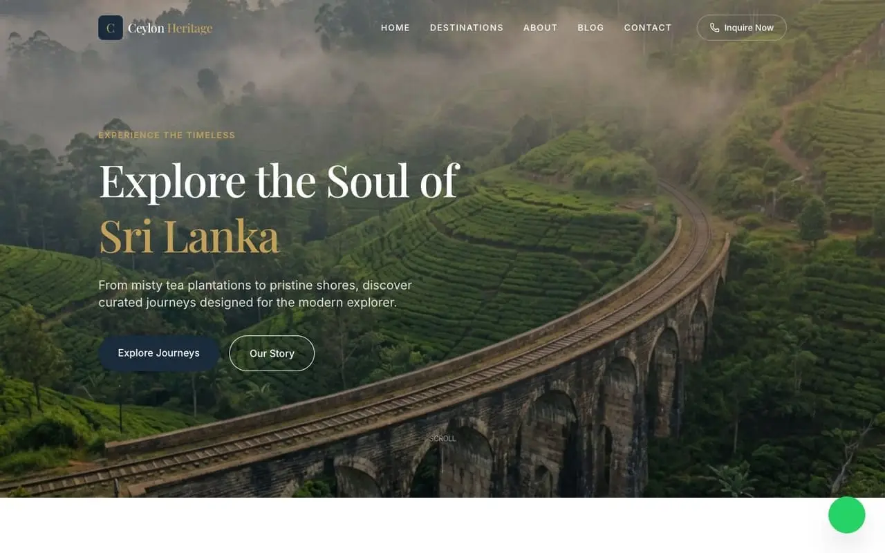 Ceylon Heritage website screenshot