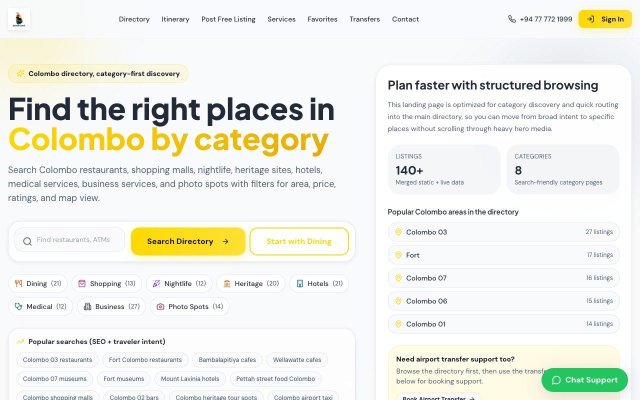 Recharge Travels Colombo desktop view
