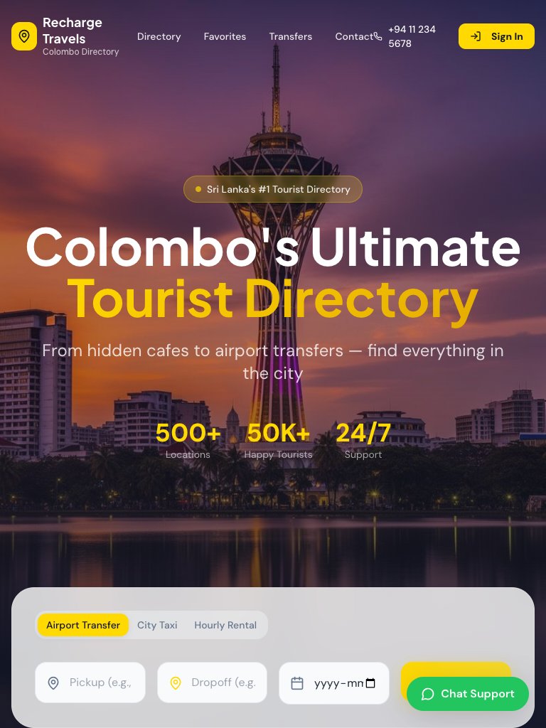Colombo Travel Guide tablet view