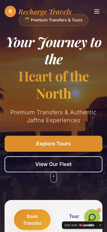 Jaffna Joyrides mobile view