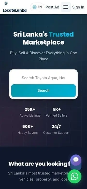 Locate Lanka app screen