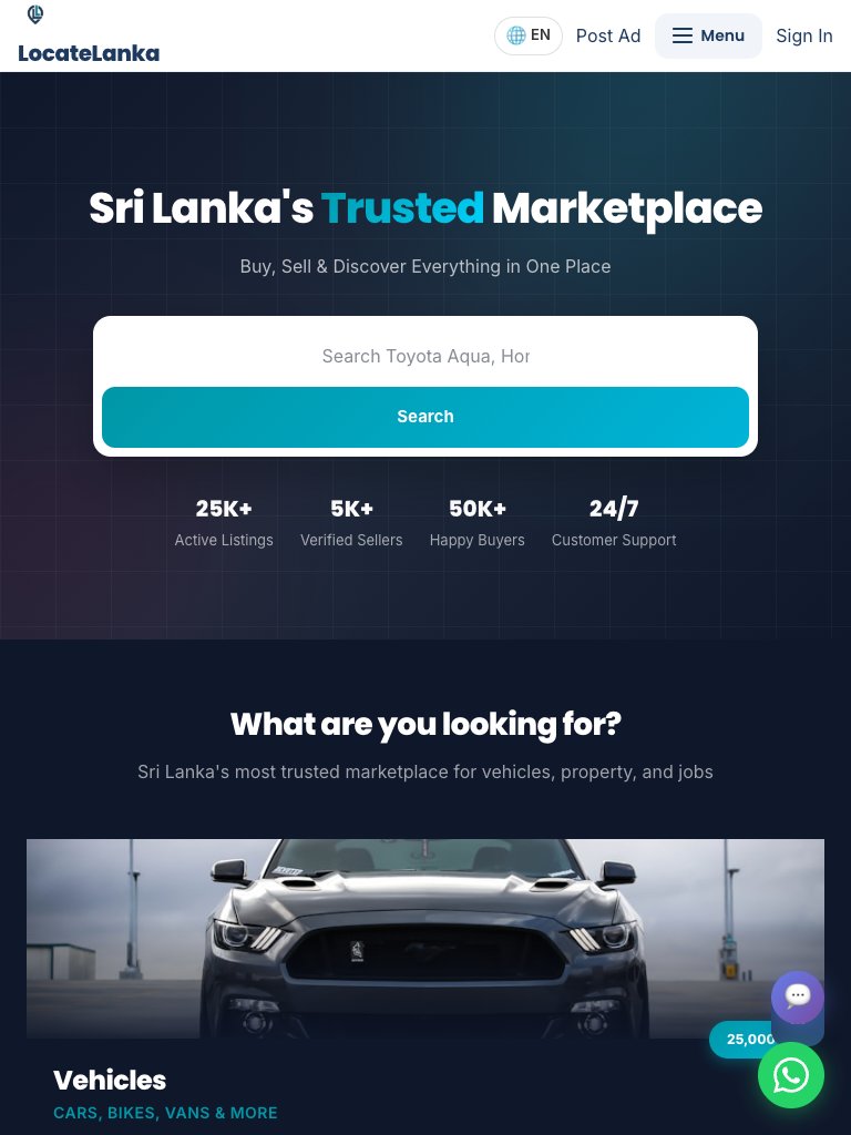 Locate Lanka tablet view