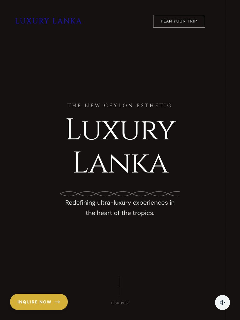 Luxury Lanka tablet view