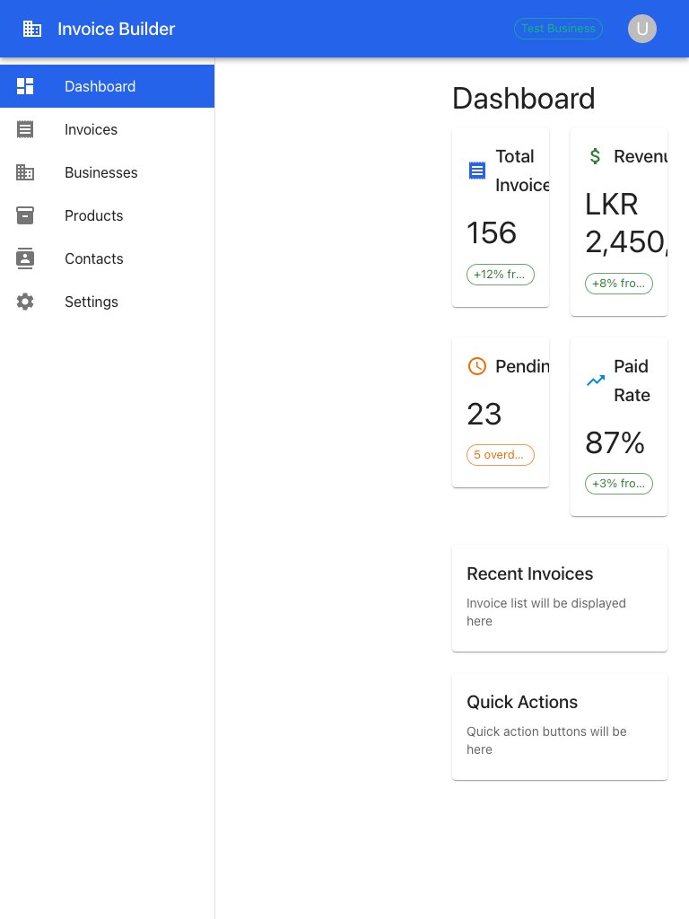 My Invoices โ Invoice Builder tablet view