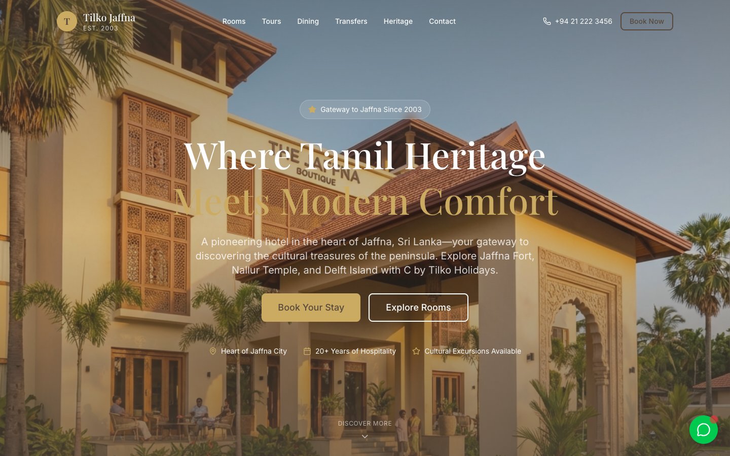 Tilko Jaffna City Hotel desktop view