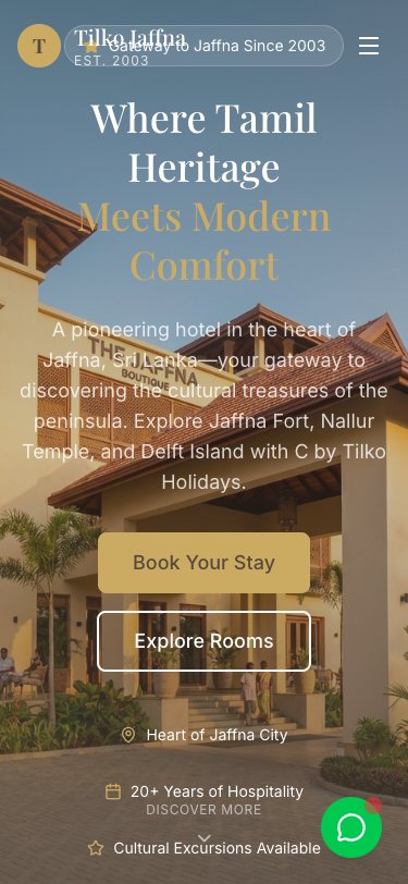 Tilko Jaffna City Hotel mobile view